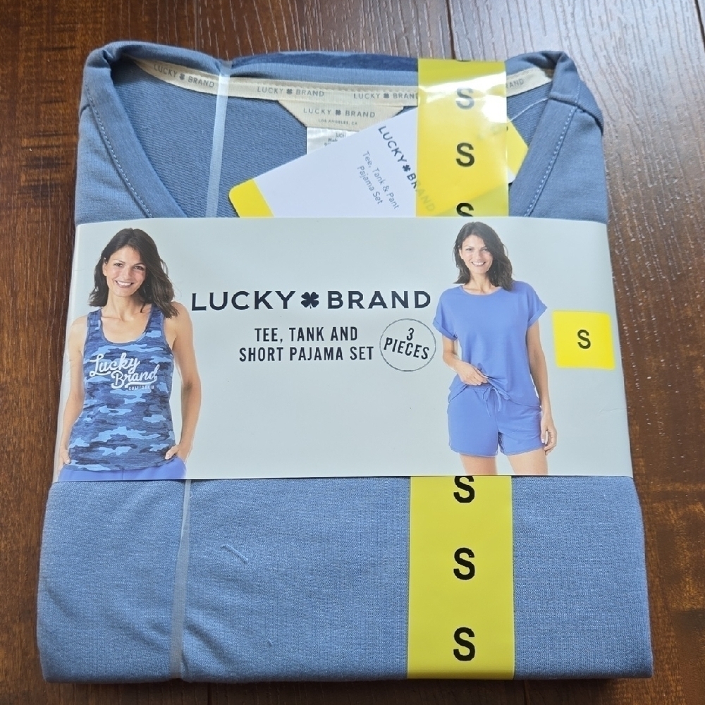 Lucky Brand Blue 3 Pieces Sleepwear Set